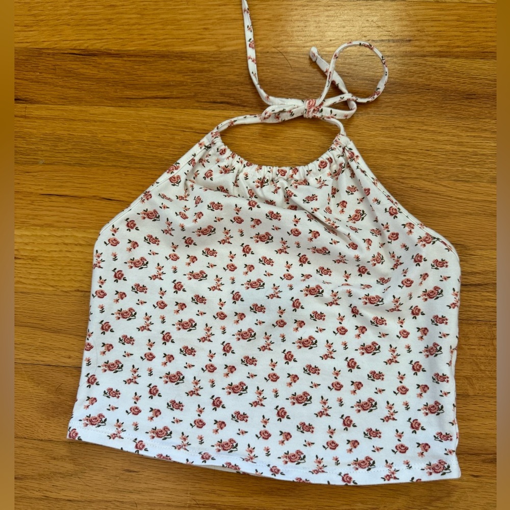High neck tie top